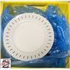 Image 1 : ASSORTED RIM PRINT WHITE CERAMIC PLATES, INCLUDES
