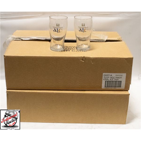 48 "TRADITIONAL ALE" BRANDED PINT GLASSES