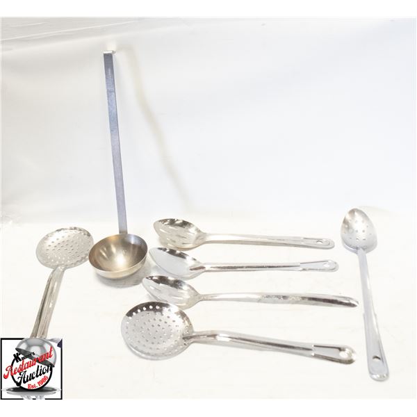 ASSORTED STAINLESS STEEL SERVING UTENSILES
