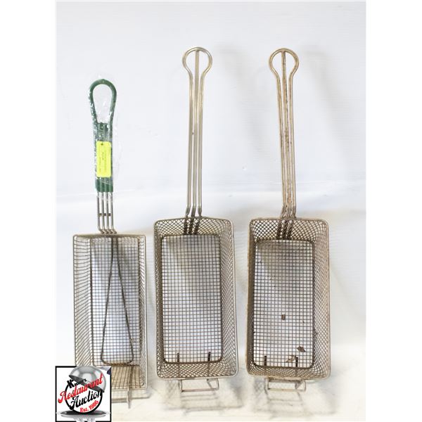 3 DEEP FRYER BASKETS