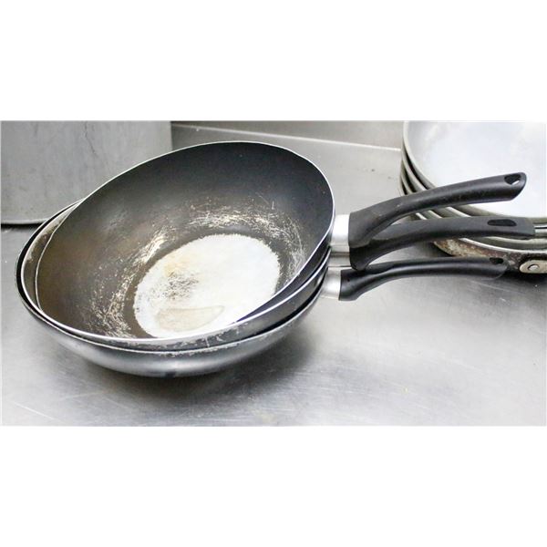 LOT OF 3 ALUMINUM FRYING PANS
