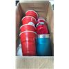 Image 3 : TOTE OF ASSORTED SIZE CANNING JARS & BOX OF DOUBLE WALL INSULATED CUPS