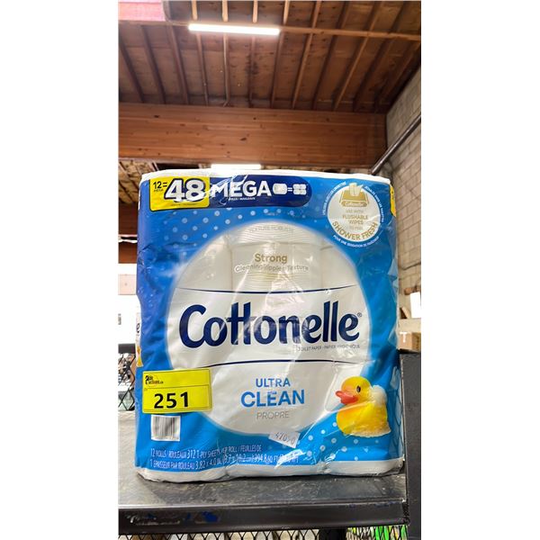 COTTONELLE 12 PACK MEGA ROLLS ULTRA CLEAN TOILET PAPER