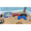 Image 2 : PLAYSTATION 4 WITH POWER CORD, 3 CONTROLLERS, HDMI CORD & 4 GAMES