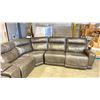 Image 3 : *TESTED WORKING* 6-PC LEATHER ELECTRIC RECLINING SECTIONAL SOFA WITH CUPHOLDERS & STORAGE