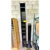 Image 1 : BLACK 8"W X 7"D X 80"H STORAGE SHELF & A BLACK 6"XW X 6"D X 52"H CD RACK