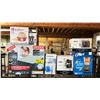 Image 1 : SHELF OF ASSORTED ITEMS INCLUDING; INTEX DURA-BEAM DELUXE HIGH-RISE QUEEN SIZE INFLATABLE MATTRESS,