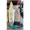 Image 1 : ANACAPA CLEANLINE SURFBOARD, FOX MOTORBIKE HELMET, CONTINENTAL MOTORBIKE TIRE & MORE