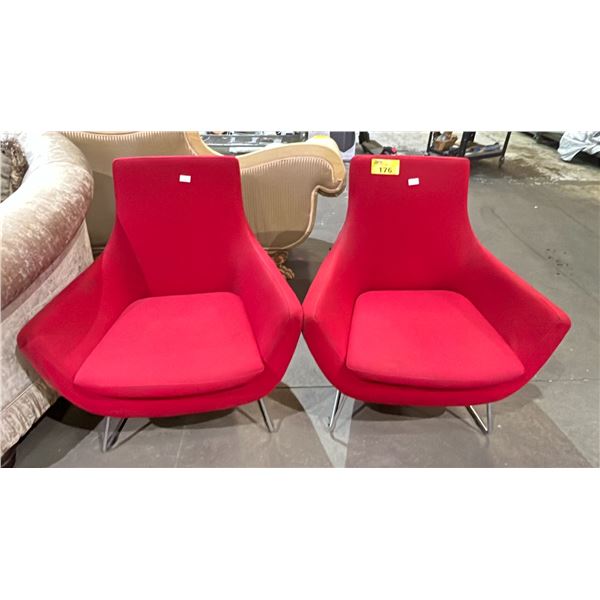 2 FABRIC & METAL CHAIRS