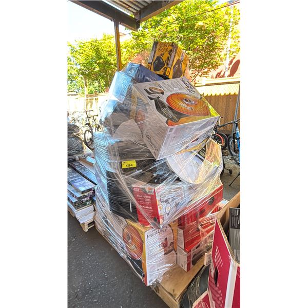 PALLET OF ASSORTED ITEMS INCLUDING; PRESTO HEATDISH, CAT POWER STATION, EGG MAKER & MORE (UNKNOWN