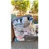 Image 1 : PALLET OF ASSORTED ITEMS INCLUDING; RICE COOKER, TOWER FANS, MICROWAVE & MORE (UNKNOWN WORKING
