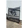 Image 1 : BLACK METAL DEER MOTIF DRIVEWAY GATE 90"H X 83"L (1 POST DAMAGED)