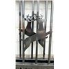 Image 2 : BLACK METAL DEER MOTIF MAN GATE - EACH PANEL MEASURES APPROX. 34.5"W X 42"H