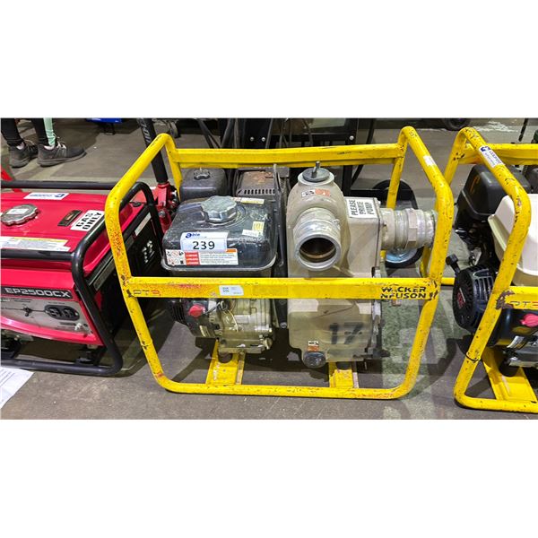 WACKER NEUSON TRASH PUMP WITH HONDA GX240 GAS POWERED ENGINE
