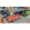 Image 1 : ROLLING METAL CART (APPROX. 39" W X 32" T X 25" D) WITH TOOLS & CREEPER