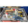 Image 3 : ROLLING METAL CART (APPROX. 39" W X 32" T X 25" D) WITH TOOLS & CREEPER
