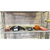 Image 1 : SHELF OF ASSORTED GOODS INCLUDING: FIRE BLANKET, TEAR DROP LIGHT, MEASURING TAPE & MORE