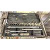 Image 2 : SHELF OF (3) ASSORTED SOCKET WRENCH SETS IN HARD CASES