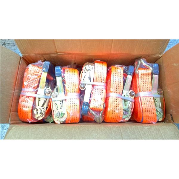 ONE BOX OF INDUSTRIAL RATCHET STRAPS ( 10 PIECES PER BOX )