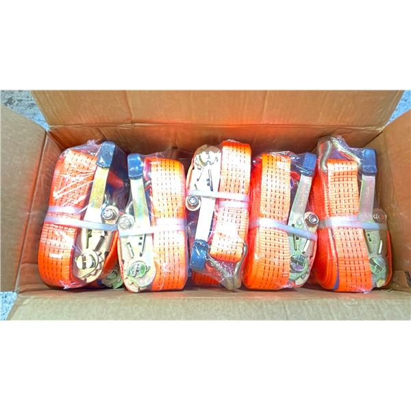 ONE BOX OF INDUSTRIAL RATCHET STRAPS ( 10 PIECES PER BOX )