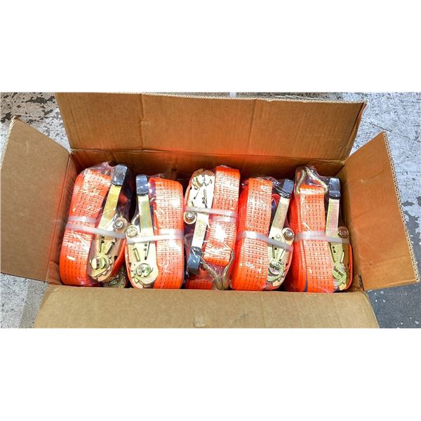 ONE BOX OF INDUSTRIAL RATCHET STRAPS ( 10 PIECES PER BOX )