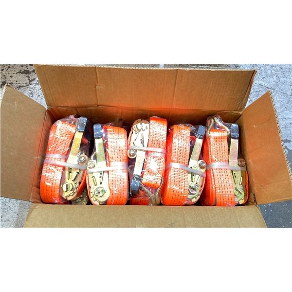 ONE BOX OF INDUSTRIAL RATCHET STRAPS ( 10 PIECES PER BOX )