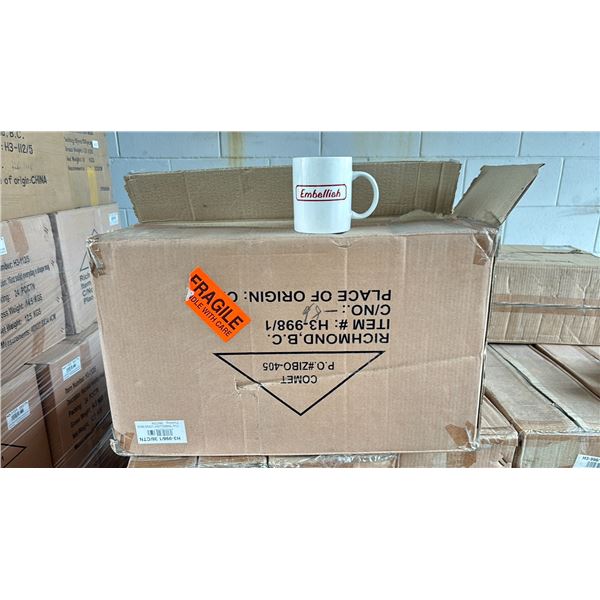 1 CASE OF 11OZ "EMBELLISH" LOGO MUGS ( 36 PER CASE )