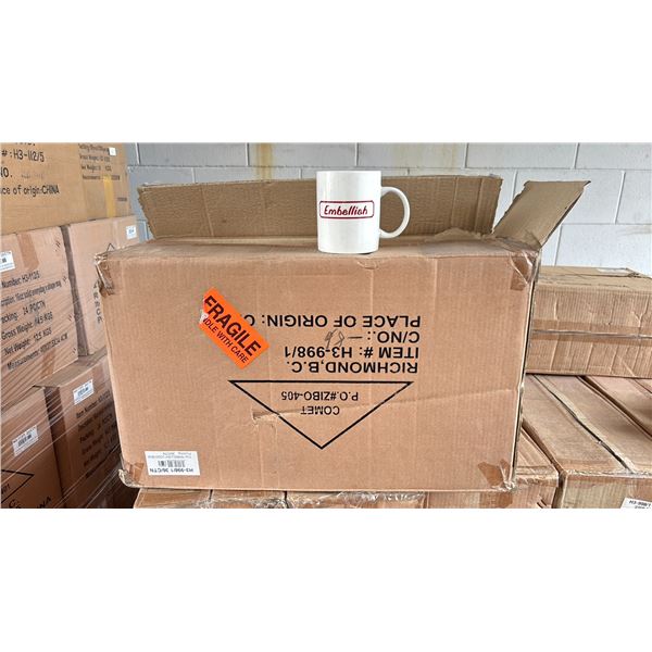 1 CASE OF 11OZ "EMBELLISH" LOGO MUGS ( 36 PER CASE )