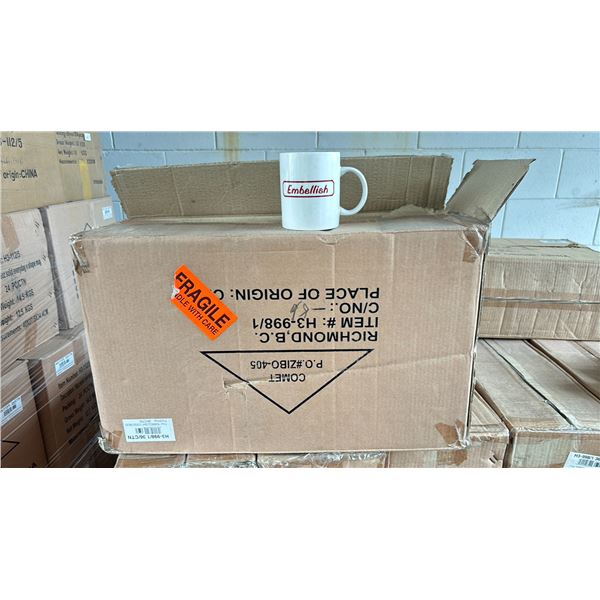 1 CASE OF 11OZ "EMBELLISH" LOGO MUGS ( 36 PER CASE )