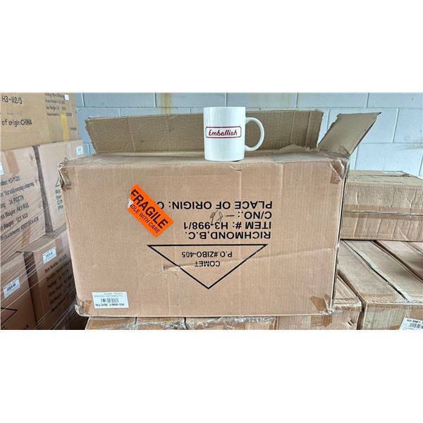 1 CASE OF 11OZ "EMBELLISH" LOGO MUGS ( 36 PER CASE )