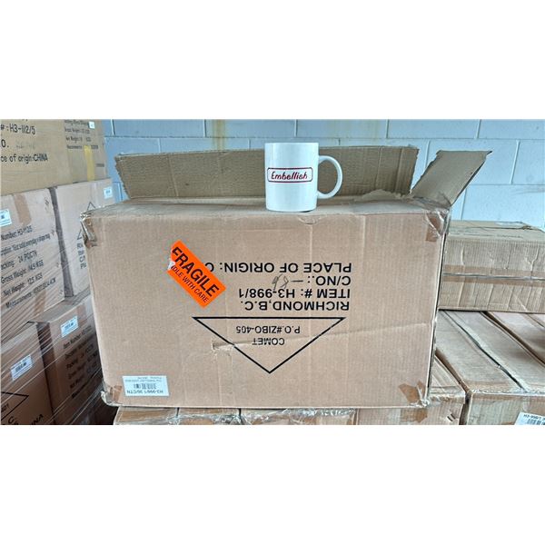 1 CASE OF 11OZ "EMBELLISH" LOGO MUGS ( 36 PER CASE )