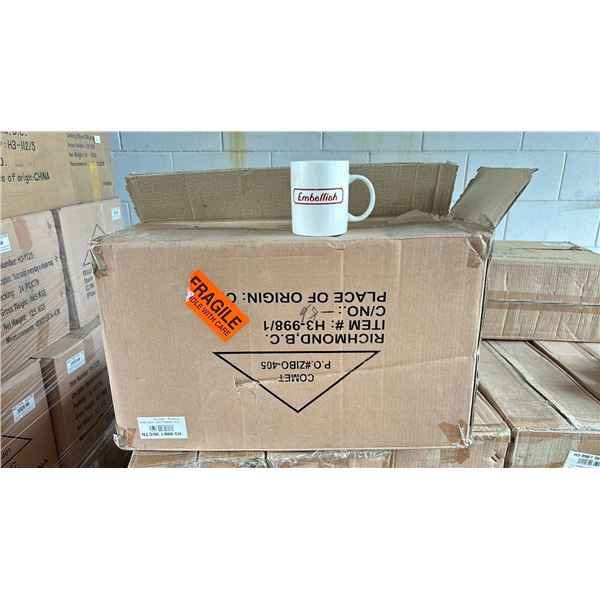 1 CASE OF 11OZ "EMBELLISH" LOGO MUGS ( 36 PER CASE )