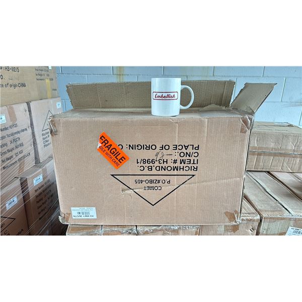 1 CASE OF 11OZ "EMBELLISH" LOGO MUGS ( 36 PER CASE )