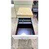 Image 2 : WHITE 2-DRAWER CABINET WITH FABRIC TOP