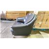 Image 2 : BLACK LEATHER-LOOK ARM CHAIR