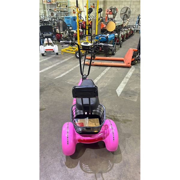 BINRAY PINK 3 WHEEL ELECTRIC SCOOTER WITH KEYS & CHARGER