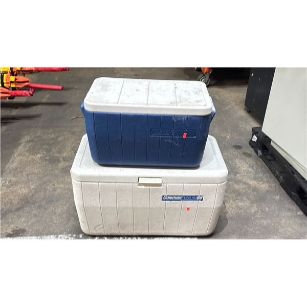 COLEMAN POLYLITE68 COOLER & BLUE COLEMAN COOLER