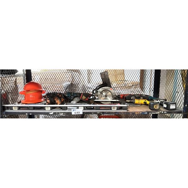 ASSORTED TOOLS - INCLUDES MAKITA BDF452 CORDLESS DRILL, BLACK & DECKER CD1800 18V