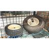 Image 2 : 6 UTILITY TRAILER TIRES W/ WHITE METAL RIMS *ASSORTED SIZES*