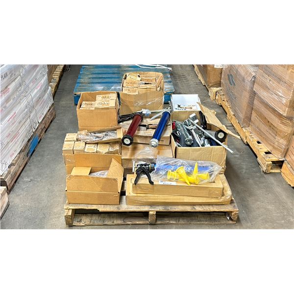 PALLET OF ASSORTED CAULKING GUNS & CONE NOZZLES