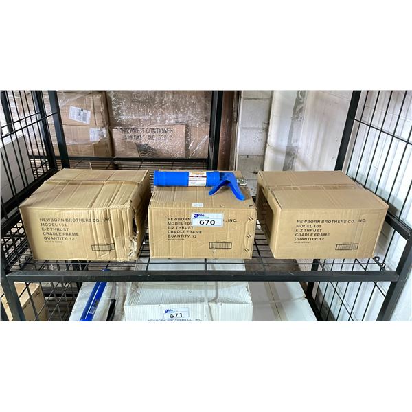 (3) CASES OF NEWBORN MODEL 101 E-Z THRUST CAULKING GUNS (12 PER CASE)