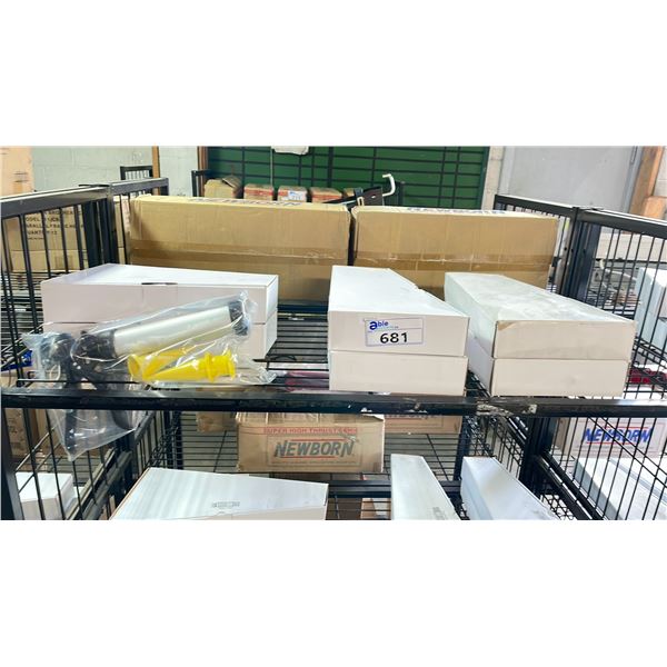 6 NEWBORN 620AL CAULKING GUNS - EACH INCLUDES 3 YELLOW CONE NOZZLES