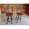 Image 1 : Set of two wood bar stools.