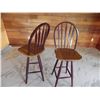 Image 2 : Set of two wood bar stools.