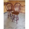 Image 3 : Set of two wood bar stools.