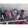 Image 1 : Assorted spray cans of paint et cetera.