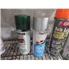 Image 4 : Assorted spray cans of paint et cetera.