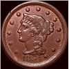 Image 1 : 1854 Braided Hair Large Cent CLOSELY UNCIRCULATED