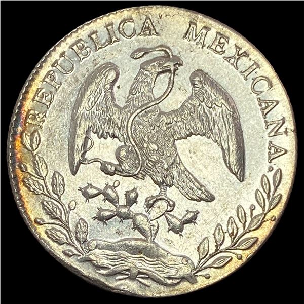 1890Go RR Mexico Silver 8 Reales Cap and Rays CHOICE AU