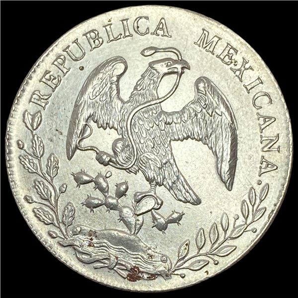 1894Go RS Mexico Silver 8 Reales Cap and Rays CLOSELY UNCIRCULATED